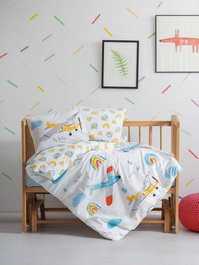 L'essentiel linge de maison Juego de funda nórdica para bebé Ranforce Azul Sky - Blue